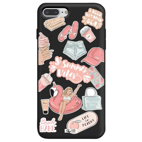 Summer Vibes Sticker Apple iPhone 8 plus Silicone black Case