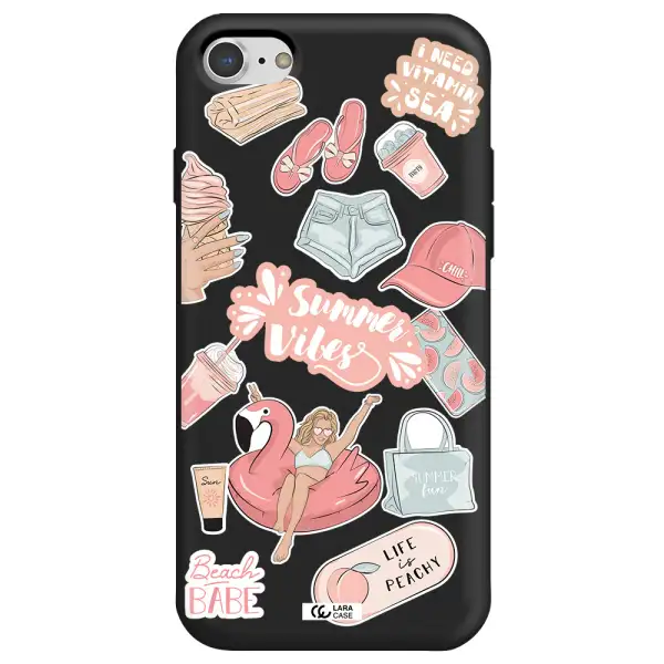 Summer Vibes Sticker Apple iPhone 8 Silicone black Case