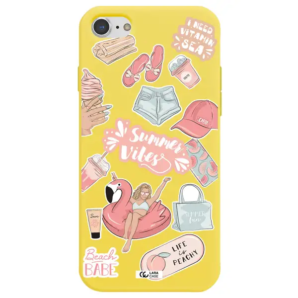 Summer Vibes Sticker Apple iPhone 8 Silicone canary yellow Case