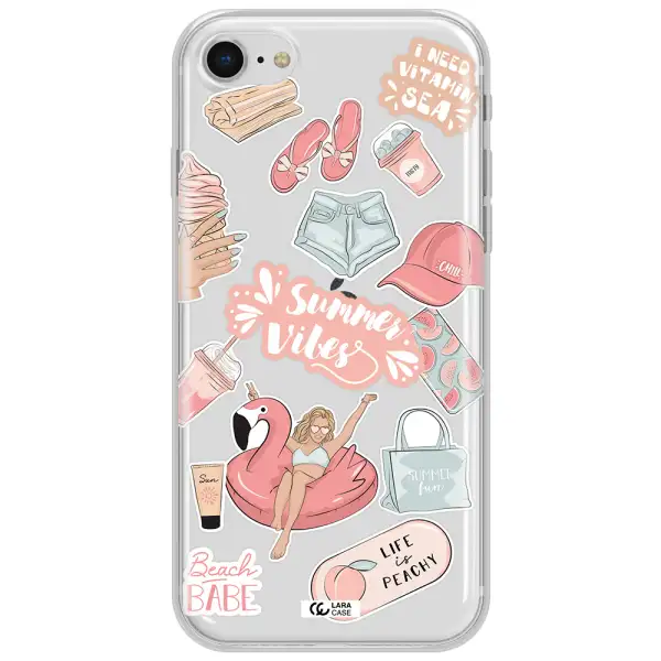 Summer Vibes Sticker Apple Iphone Se 2020 Clear Tpu Case