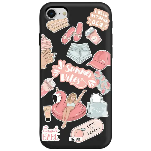 Summer Vibes Sticker Apple iPhone se 2020 Silicone black Case
