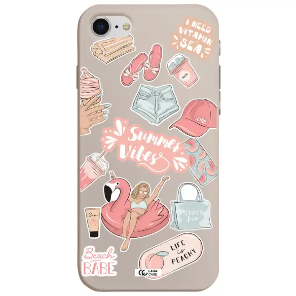 Summer Vibes Sticker Apple iPhone se 2020 Silicone Stone Case