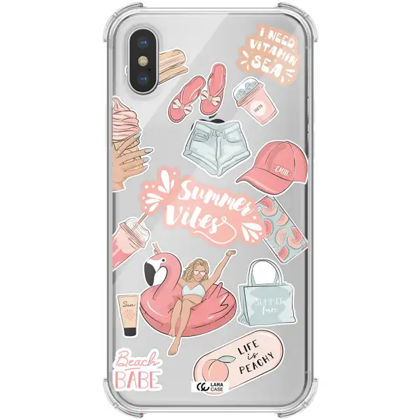 Summer Vibes Sticker Apple iPhone XS Clear PC Case