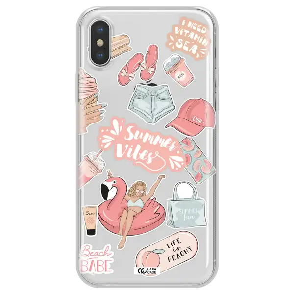 Summer Vibes Sticker Apple iPhone XS max Clear TPU Case