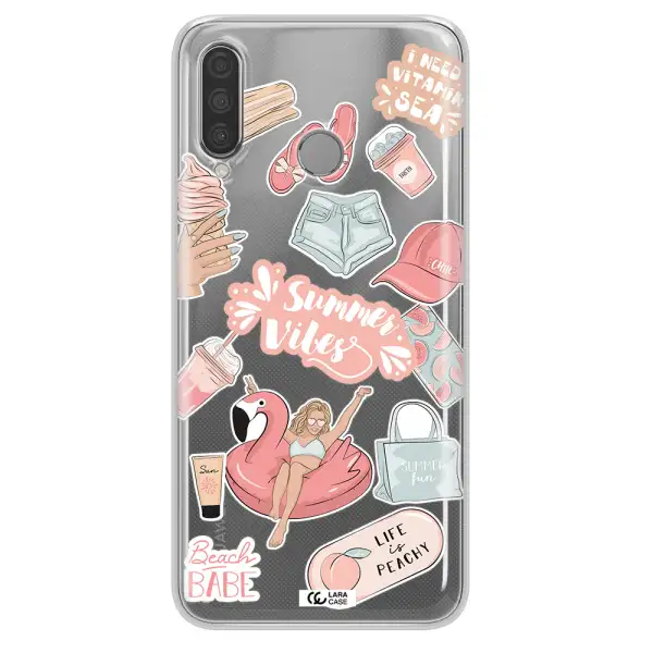 Summer Vibes Sticker Huawei P30 Lite Clear TPU Case