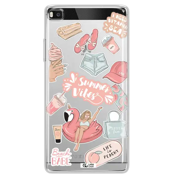 Summer Vibes Sticker Huawei P8 Clear TPU Case