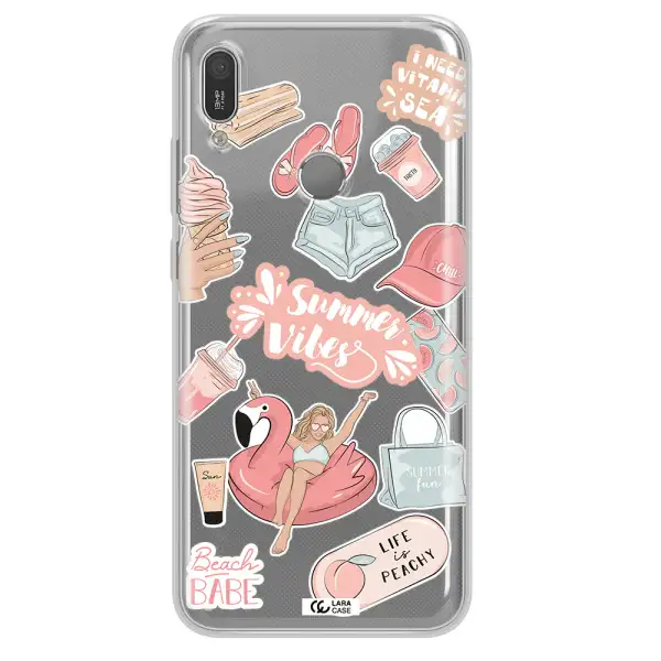Summer Vibes Sticker Huawei Y6 2019 Clear TPU Case