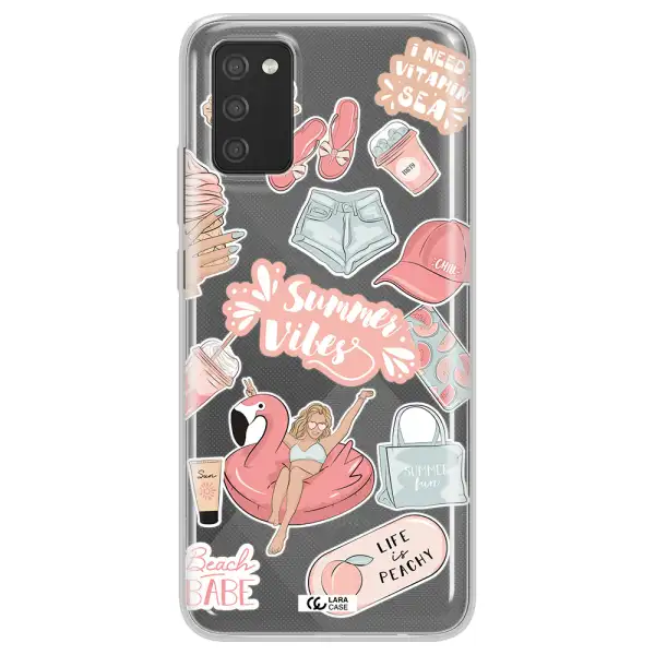 Summer Vibes Sticker Samsung A02S Clear TPU Case