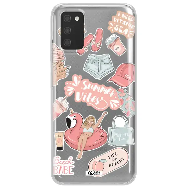 Summer Vibes Sticker Samsung A03S Clear TPU Case