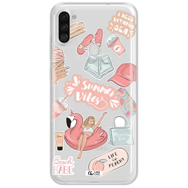 Summer Vibes Sticker Samsung A11 Clear TPU Case