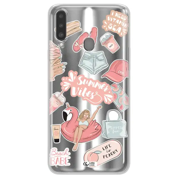 Summer Vibes Sticker Samsung A20S Clear TPU Case
