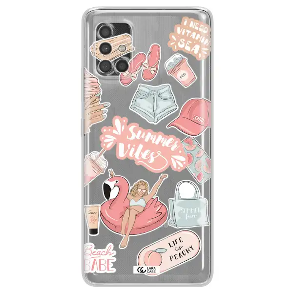 Summer Vibes Sticker Samsung A40S Clear Tpu Case