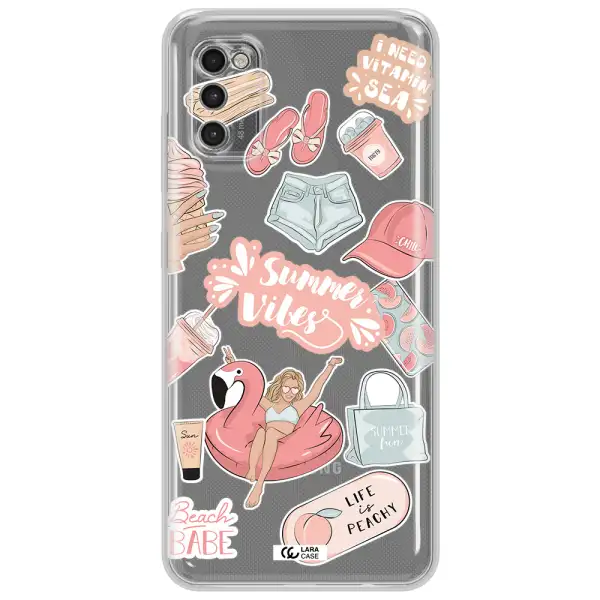 Summer Vibes Sticker Samsung A41 Clear Tpu Case