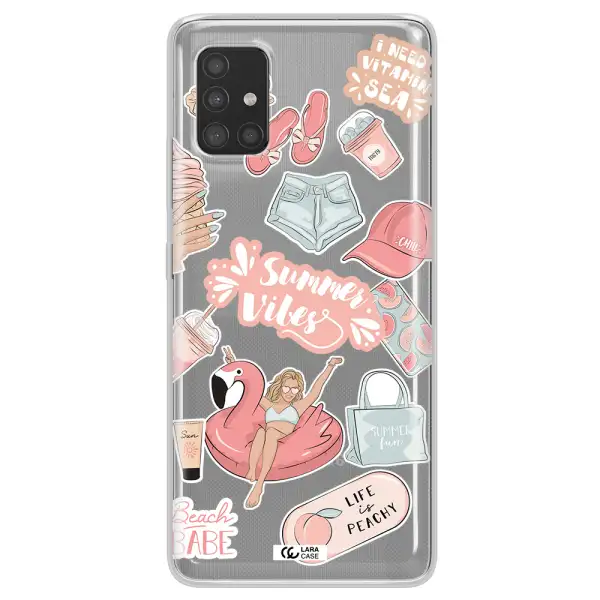 Summer Vibes Sticker Samsung A51 Clear TPU Case