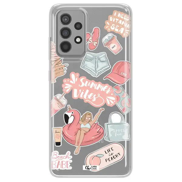 Summer Vibes Sticker Samsung A52 Clear TPU Case