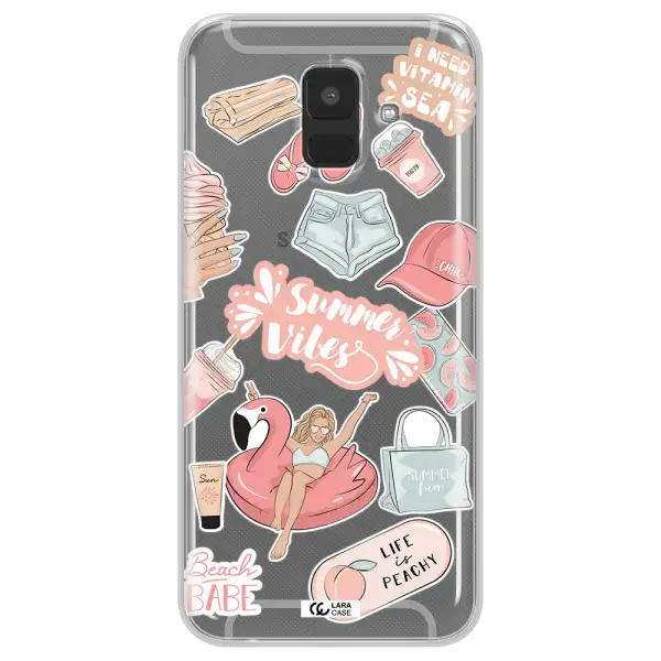 Summer Vibes Sticker Samsung A6 Clear TPU Case