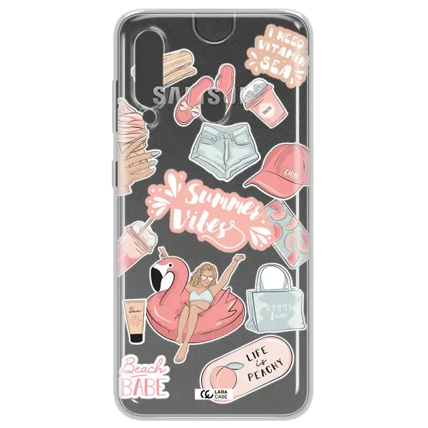 Summer Vibes Sticker Samsung A60 Clear TPU Case