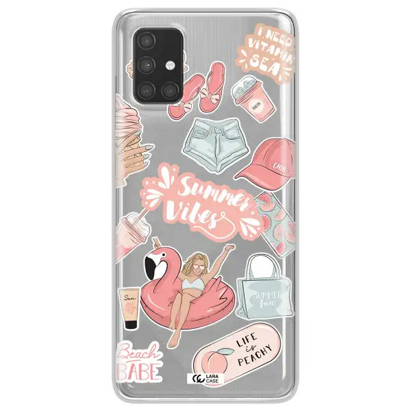 Summer Vibes Sticker Samsung A71 Clear TPU Case