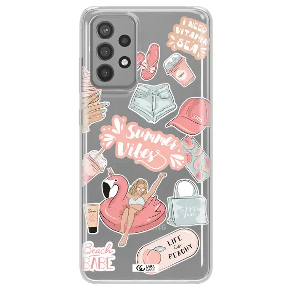Summer Vibes Sticker Samsung A72 Clear TPU Case