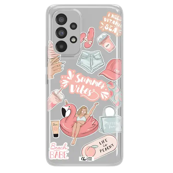 Summer Vibes Sticker Samsung A73 Clear TPU Case