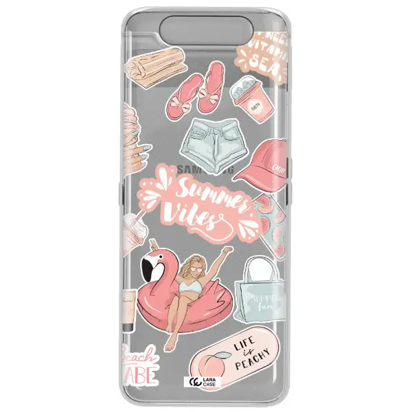 Summer Vibes Sticker Samsung A80 Clear TPU Case