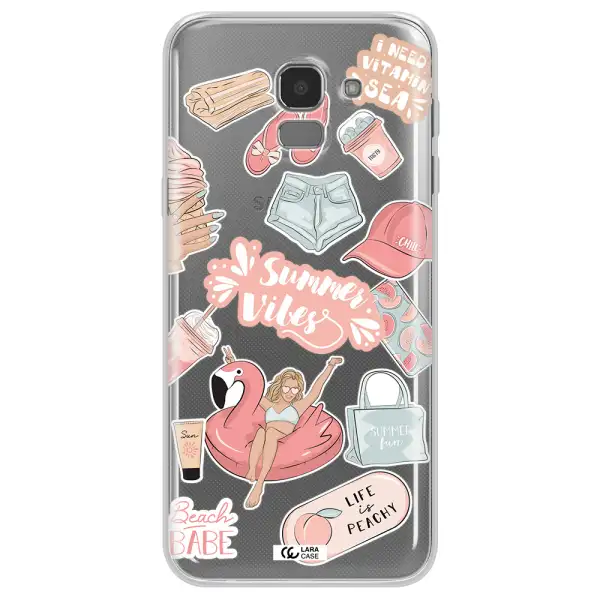 Summer Vibes Sticker Samsung J6 Clear TPU Case