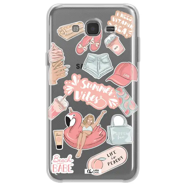 Summer Vibes Sticker Samsung J7 Clear TPU Case