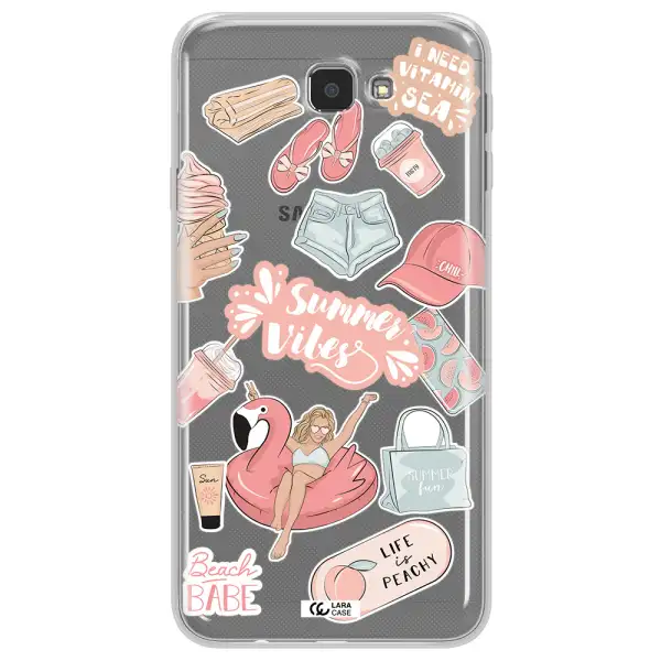 Summer Vibes Sticker Samsung J7 Prim Clear TPU Case