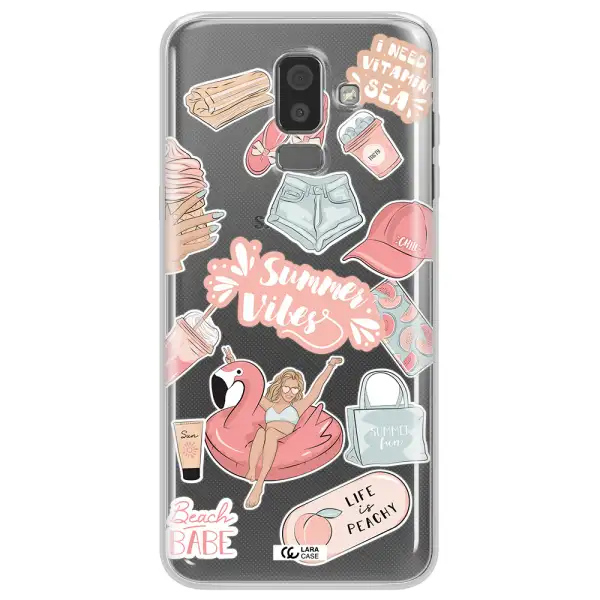 Summer Vibes Sticker Samsung J8 Clear TPU Case
