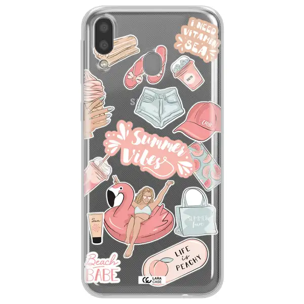 Summer Vibes Sticker Samsung M20 Clear TPU Case
