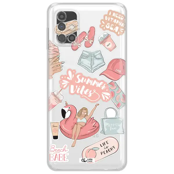 Summer Vibes Sticker Samsung M51 Clear TPU Case