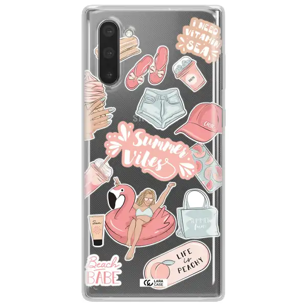 Summer Vibes Sticker Samsung Note 10 Clear TPU Case