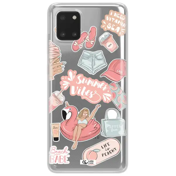 Summer Vibes Sticker Samsung Note 10 Lite Clear TPU Case