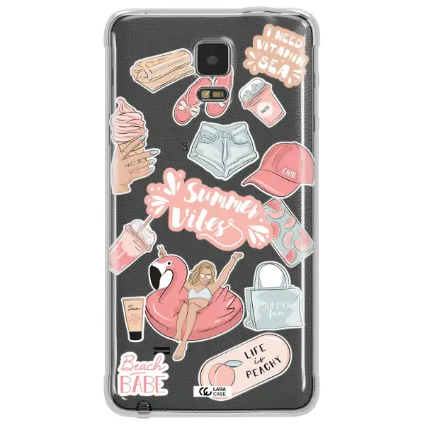Summer Vibes Sticker Samsung Note 4 Clear TPU Case