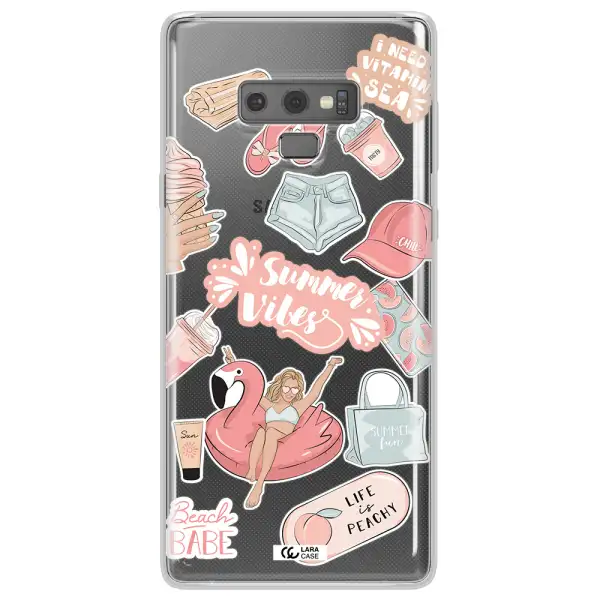 Summer Vibes Sticker Samsung Note 9 Clear TPU Case