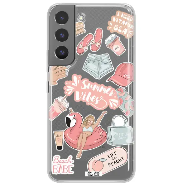 Summer Vibes Sticker Samsung S 22 Plus Clear TPU Case