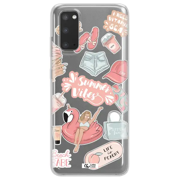 Summer Vibes Sticker Samsung S20 Clear TPU Case