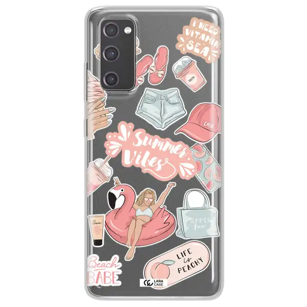 Summer Vibes Sticker Samsung S20 Fe Clear TPU Case