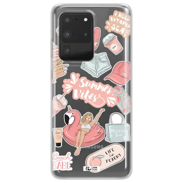 Summer Vibes Sticker Samsung S20 Ultra Clear TPU Case