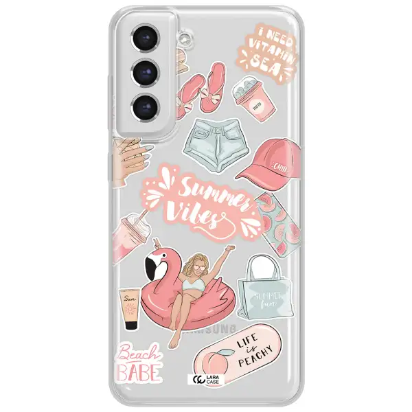 Summer Vibes Sticker Samsung S21 Fe Clear Tpu Case