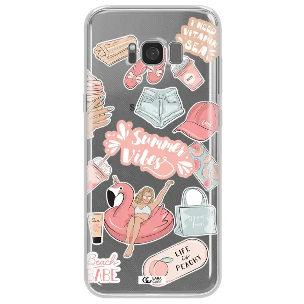 Summer Vibes Sticker Samsung S8 Plus Clear TPU Case