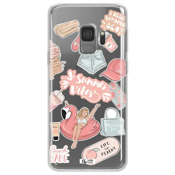 Summer Vibes Sticker Samsung S9 Clear TPU Case