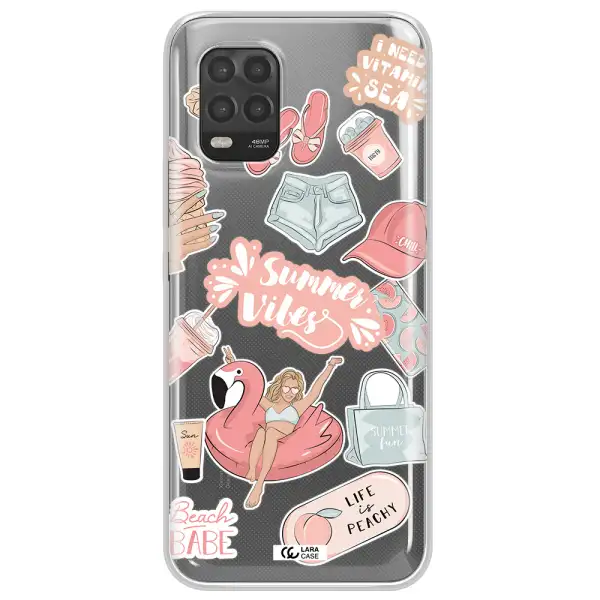 Summer Vibes Sticker Xiaomi Mi 10 Lite Clear TPU Case