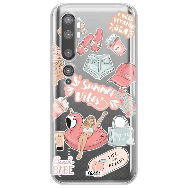 Summer Vibes Sticker Xiaomi Mi Note 10 Clear TPU Case