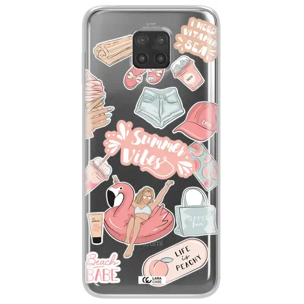 Summer Vibes Sticker Xiaomi Note 9 Pro Clear TPU Case