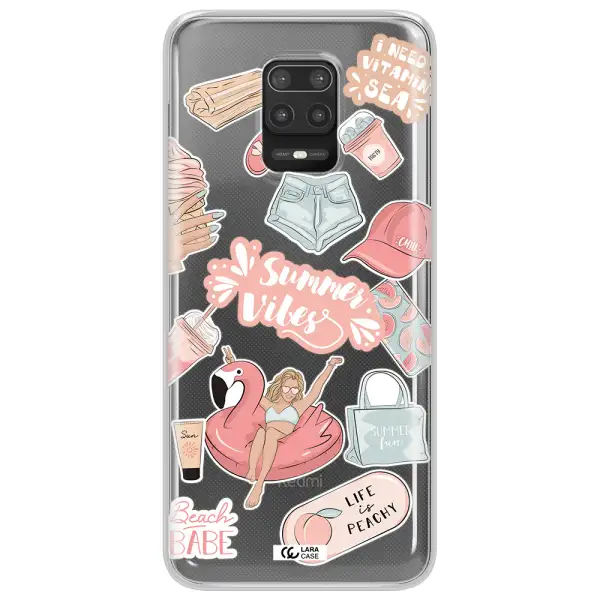 Summer Vibes Sticker Xiaomi Note 9S Clear TPU Case