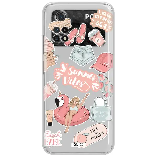 Summer Vibes Sticker Xiaomi Poco M4 Pro 4G Clear Tpu Case