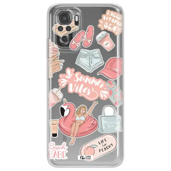 Summer Vibes Sticker Xiaomi Redmi Note 10S Clear Tpu Case