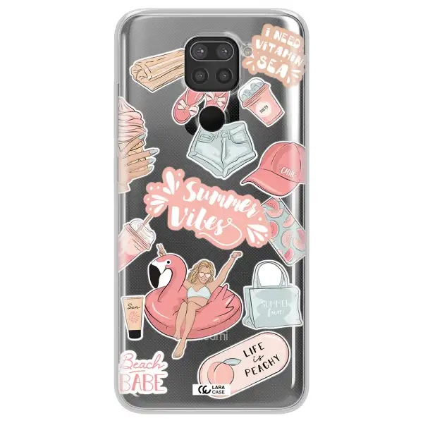 Summer Vibes Sticker Xiaomi Redmi Note 9 Clear TPU Case