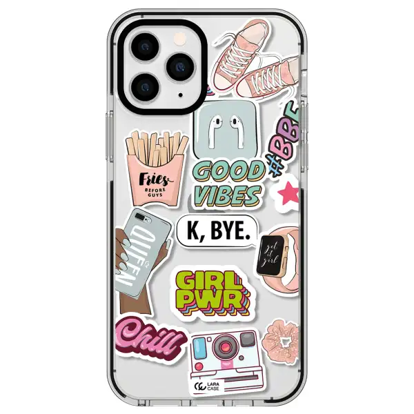 Girl Power Apple iPhone 11 pro impact black border Case